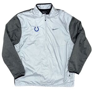 Men's Nike Golf Gray Indianapolis Colts Sideline Coaches Quarter-Zip Jacket XL
